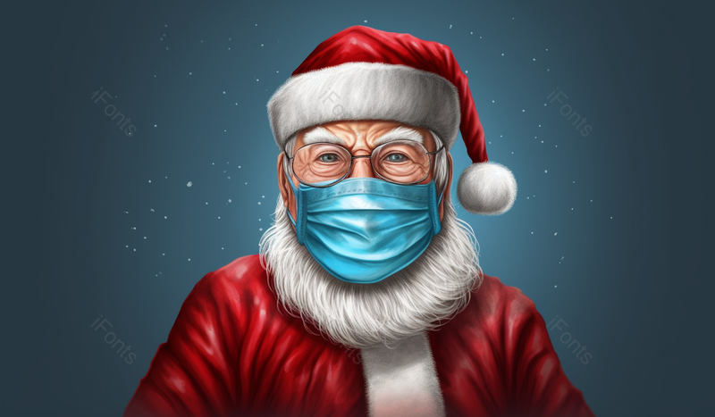 圣诞老人在外科口罩医疗健康图,高清,摄影图,摄影图片,图片大全,摄影图免费下载